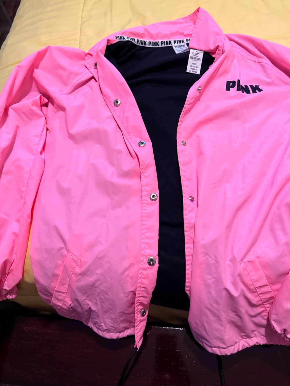PINK Victoria's Secret Neon Pink Coach Jacket